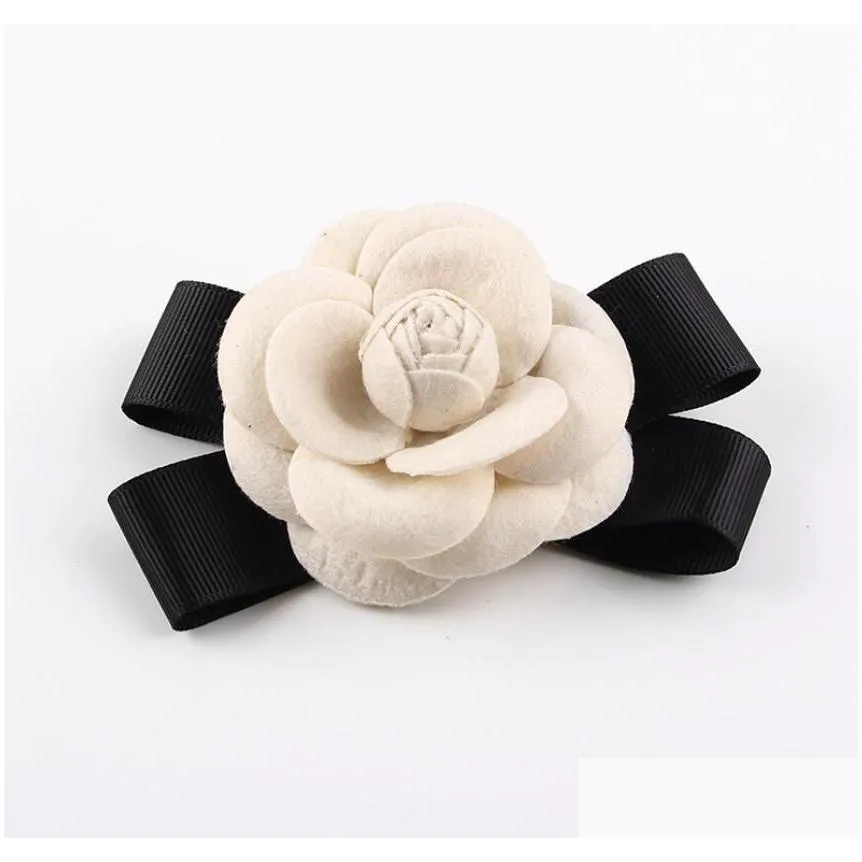 Pins Brooches Misasha Womens Camellia Flower Pin Brooch With Organza Gift Bag Drop Delivery Amajewelry Amsrz