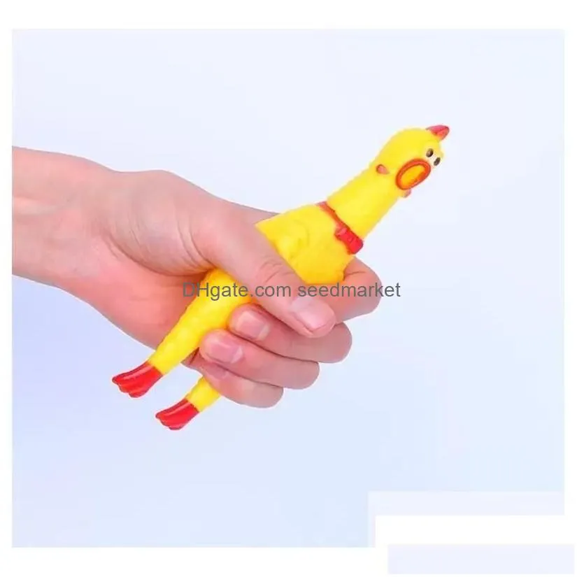 Dog Toys & Chews Dog Toys Chews Screaming Chicken Squeeze Sound Toy Pet Cat Kids Decompression Funny Tool Rubber Squeak Squeaker Puppy Dhcpk