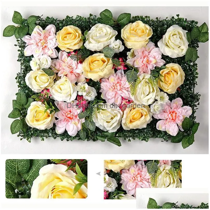 decorative flowers 40x60cm silk artificial rose green plants wedding decor christmas decoration baby shower party backdrop