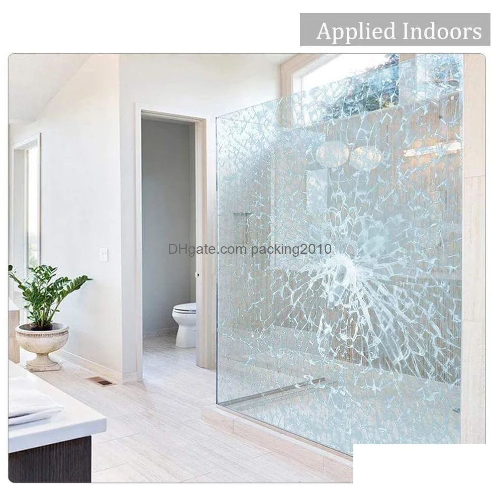 Window Stickers Window Stickers 5 Metre Clear Safety Security Film Anti Shatter Glass Protection Sticker Transparent Explosion-Proof S Dhin4