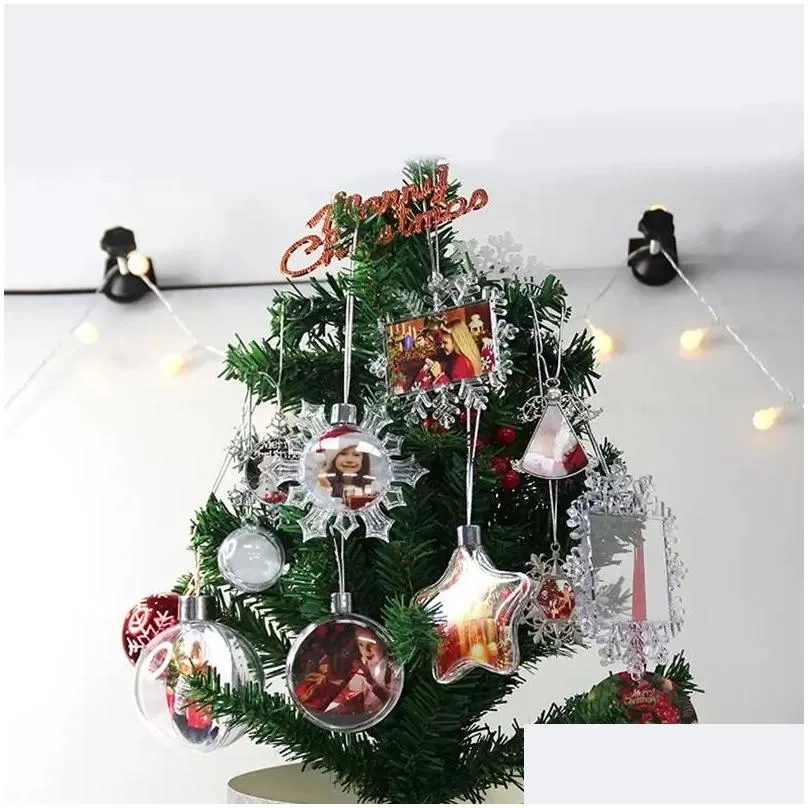  sublimation blank christmas ornament doublesided xmas tree pendant multi shape aluminum plate metal hanging tag holidays decoration craft