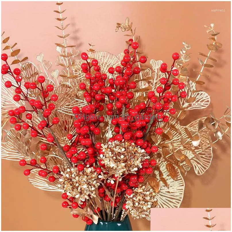 decorative flowers artificial golden ginkgo leaves eucalyptus plastic fan wedding home christmas decoration fake