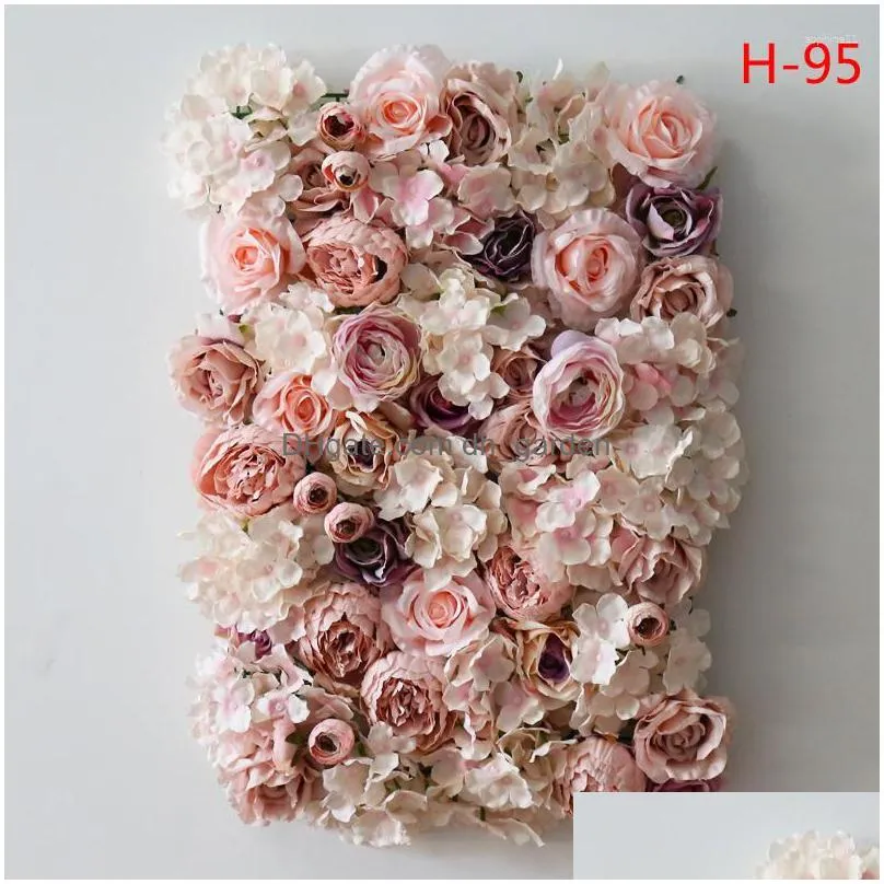 decorative flowers 3d artificial flower wall party home store po decor mat silk rose panels for backdrop wedding