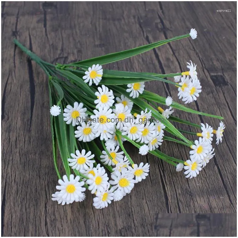 decorative flowers artificial plastic small daisy imitation town fake flower garden wedding decoration bouquet party outdoor
