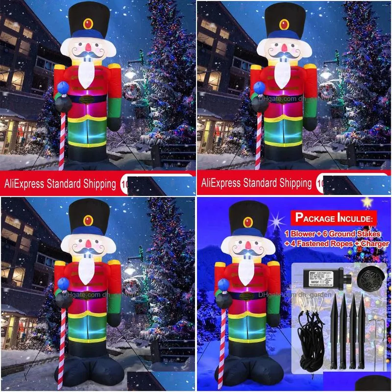 party decoration 8 foot christmas inflatable nutcracker soldier outdoor decorations light up santa claus