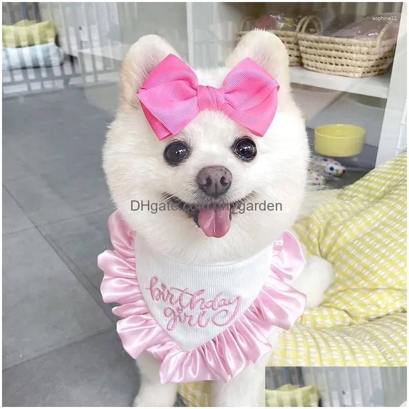 dog apparel ins birthday saliva towel hairpin suit party triangle scarf cat lace bib pographic props present