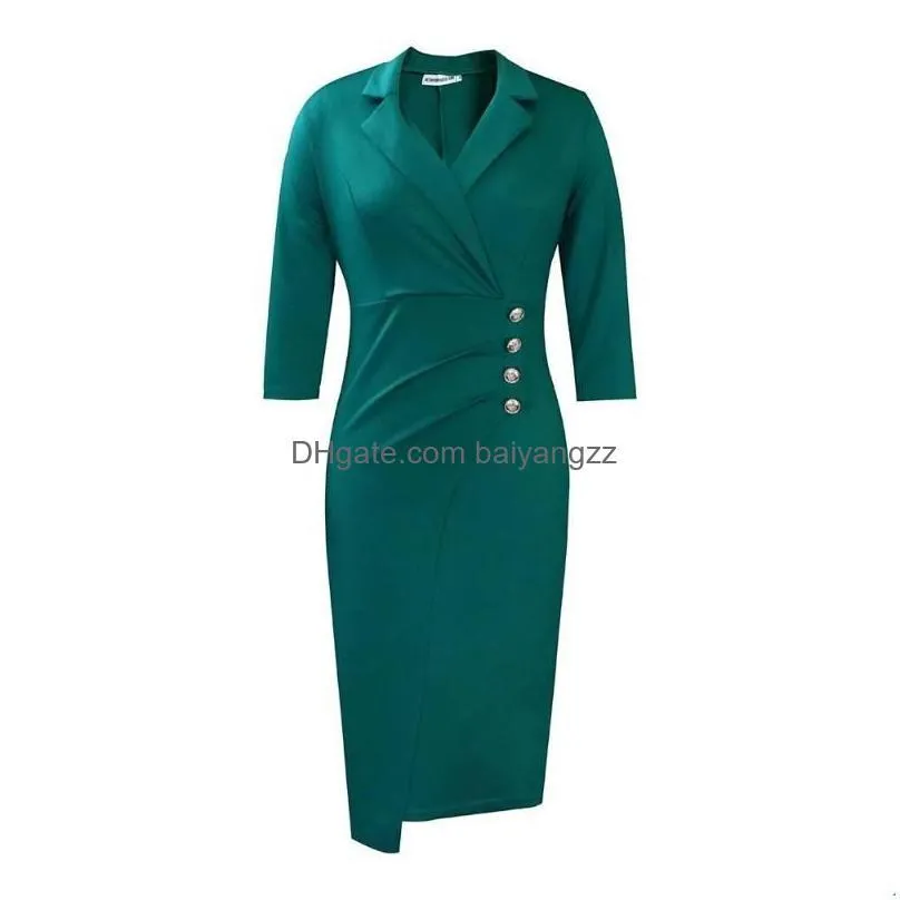 Basic & Casual Dresses Casual Dresses Professional Commuter Womens Dress 2023 Summer Fashion Tight Hip Skirt Suitable For Office Ladie Dhbf0