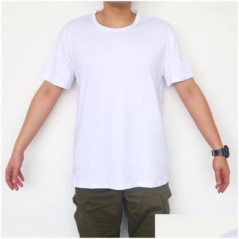 sublimation blank tshirt white polyester shirts sublimation short sleeve tshirt for diy crew neck xl 2xl 3xl