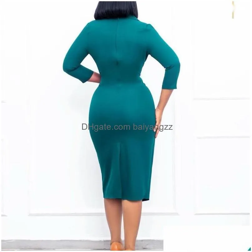 Basic & Casual Dresses Casual Dresses Professional Commuter Womens Dress 2023 Summer Fashion Tight Hip Skirt Suitable For Office Ladie Dhbf0