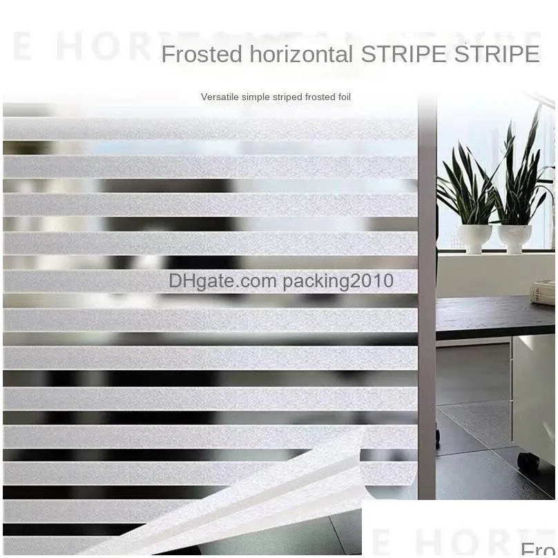Window Stickers Window Stickers Film Office Partition Anti-Collision Striped Glass Sticker Anti-Exposure Bathroom Grinding Transparent Dhcal
