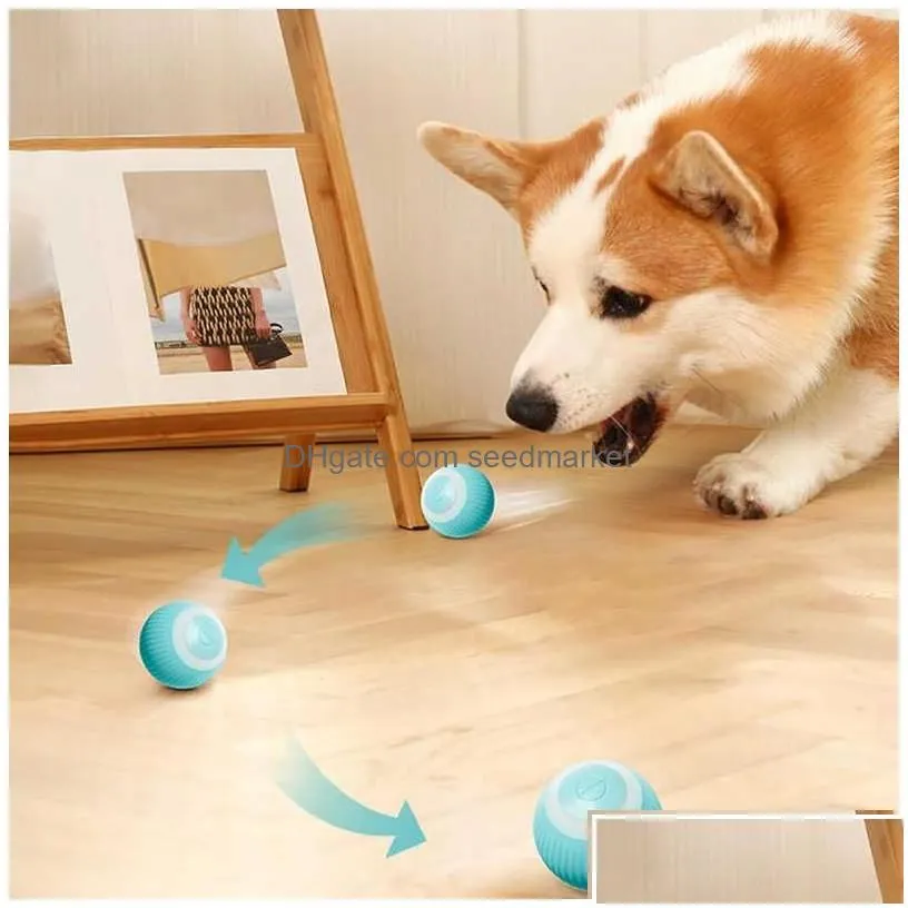 Dog Toys & Chews Dog Toys Chews Electric Rolling Ball Smart Funny Self-Moving Puppy Games Pet Indoor Interactive Play Supply Drop Deli Dhvmp