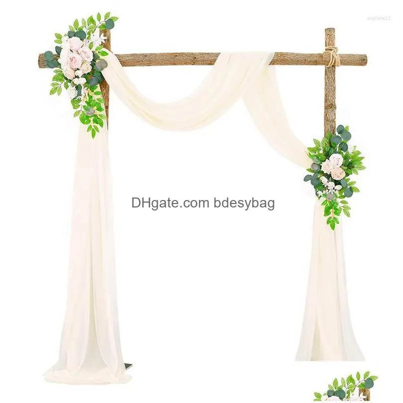 decorative flowers country wedding welcome sign flower swag artificial rose floral garland for forest arch background decors