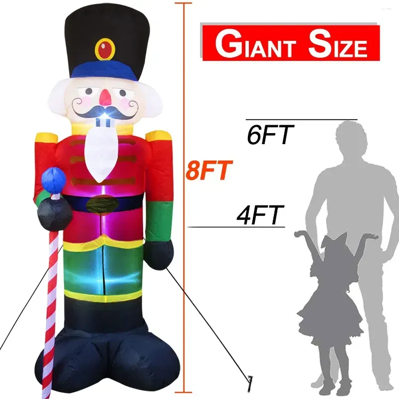 party decoration 8 foot christmas inflatable nutcracker soldier outdoor decorations light up santa claus