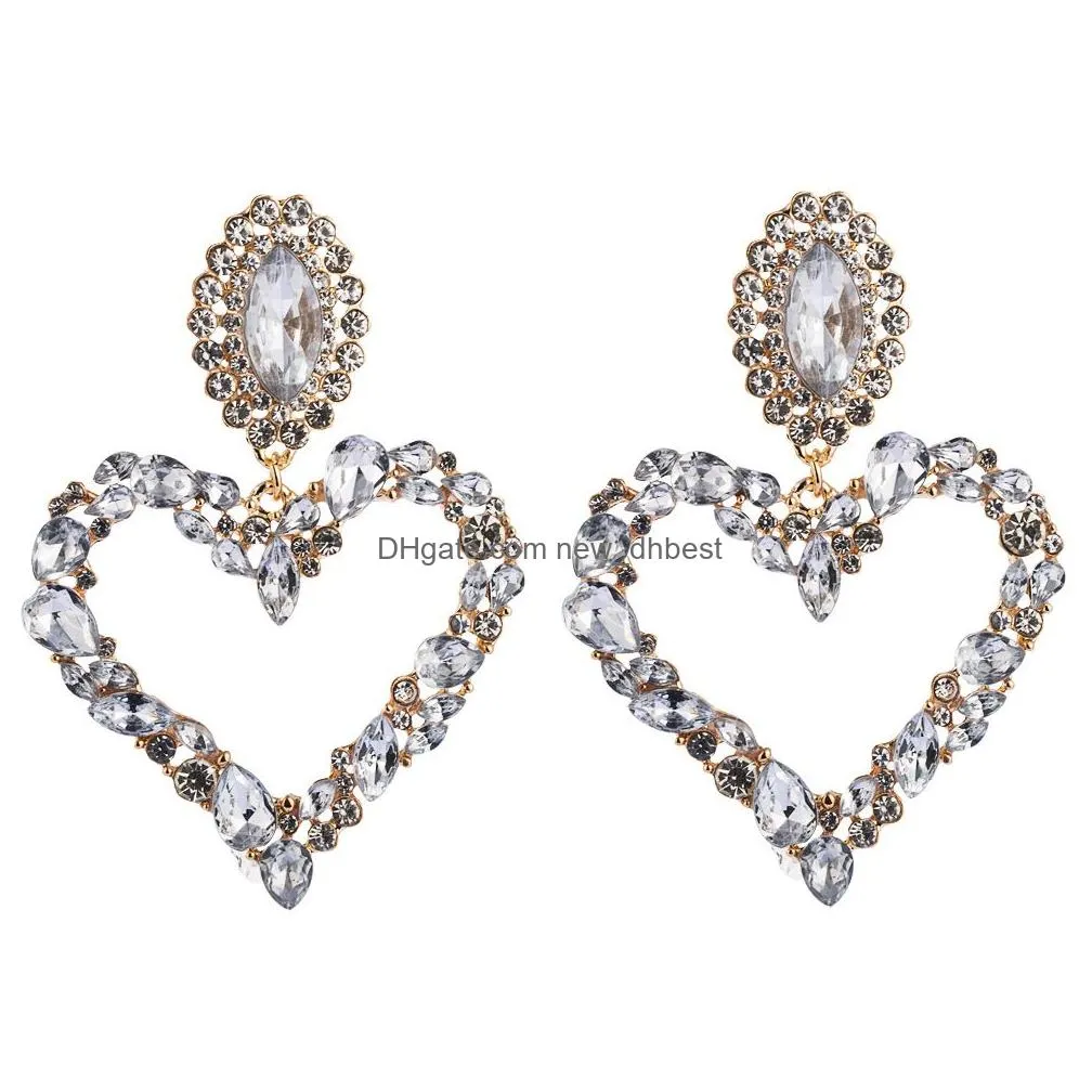 Beaded Necklaces Heart Shaped Alloy Inlaid Color Diamond Retro Fl Earrings In Europe And America Drop Delivery Jewelry Necklaces Penda Dhipg