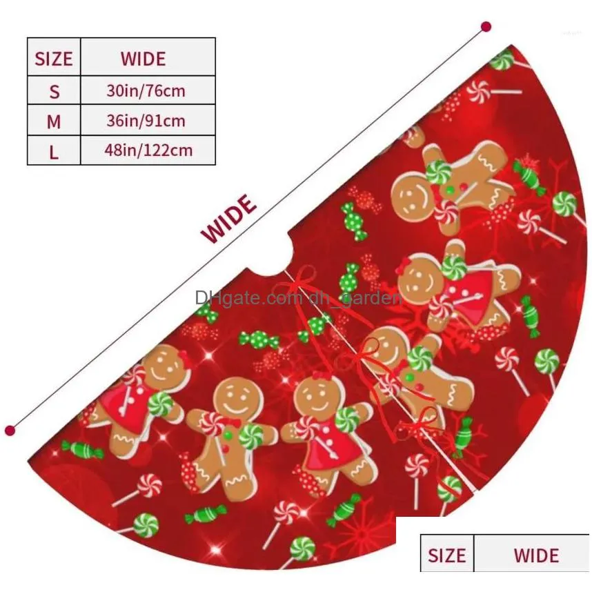 christmas decorations gingerbread xmas santa sweet candy lollipop tree skirt holiday ornaments for decoration