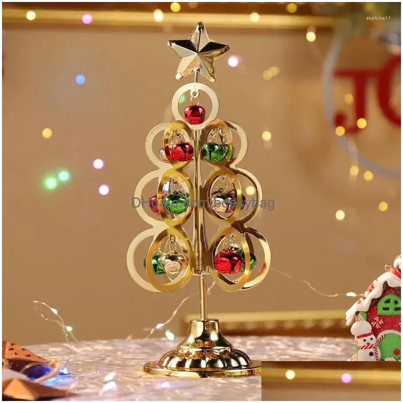 christmas decorations xmas tree handicraft with bell decor desktop mini ornament navidad year