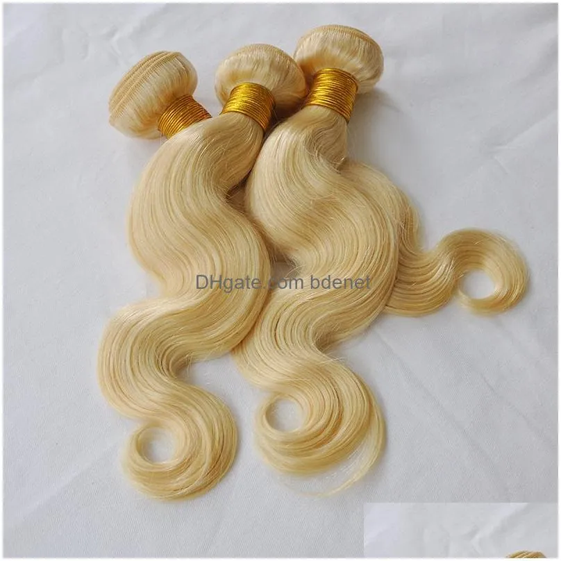 Virgin Hair Weave Elibess 3 Bundles 828 Inch Brazilian Virgin Remy Human Hair Loose Wave Yaki Straight Deep Curly Body Blonde Color 61 Dhnbo