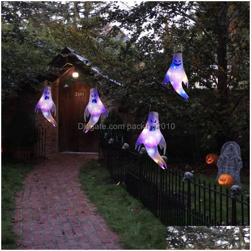 Other Event & Party Supplies Other Event Party Supplies Halloween Led Large Outdoor Lights Hanging Ghost Decoration Glow Horror Props Dh6Ul