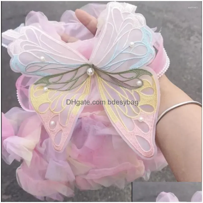 dog apparel pet rainbow puffy skirt fantasy pink butterfly wings summer teddy yorkshire marquis princess dresses for small dogs