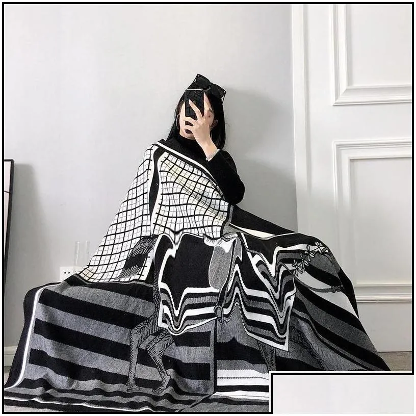 blankets 16 designs letter woolen cashmere blanket 135x170cm shawl scarf thick soft wool warm plaid sofa bed decoration air conditio