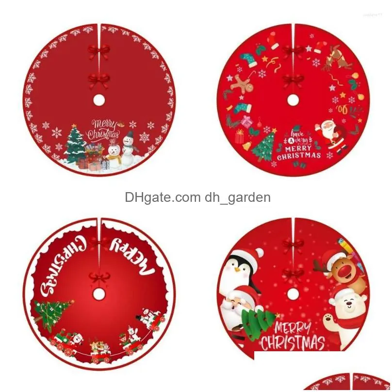 christmas decorations 90cm tree skirt red foot cover santa claus snowflake carpet base mat xmas