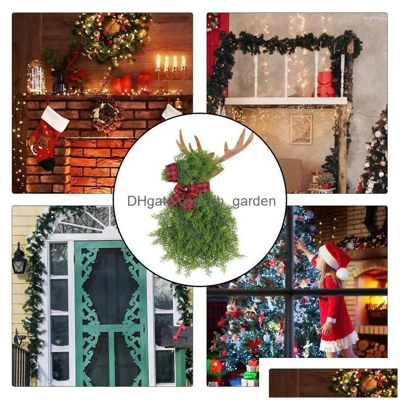 decorative flowers christmas wreath artificial pine needle elk door for outdoor home decorations xmas hanging decoration party