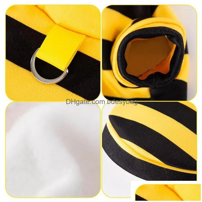 dog apparel bee costume pet halloween hoodies soft cat holiday cosplay warm clothes funny outfits for dogs kitten puppy