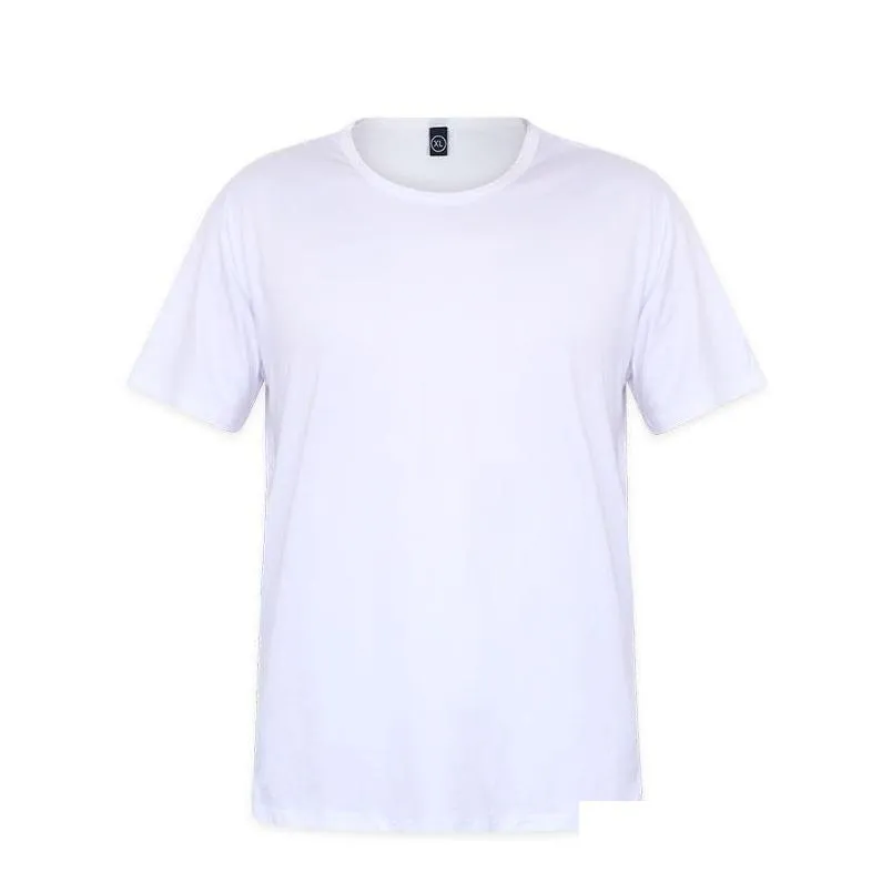 sublimation blank tshirt white polyester shirts sublimation short sleeve tshirt for diy crew neck xl 2xl 3xl