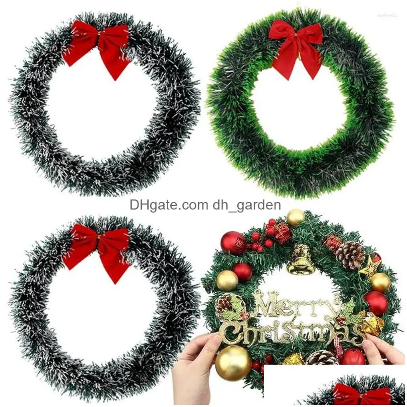 decorative flowers 2/1pcs christmas wreath door wall hanging ornaments for diy xmas tree garlands vines pendants year party