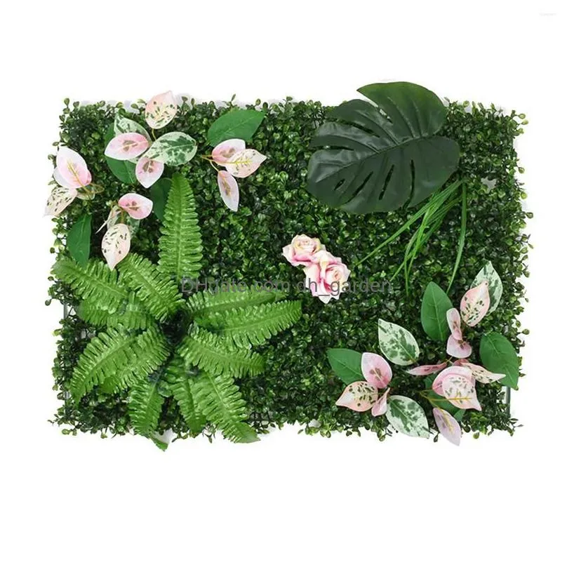 decorative flowers greenery wall backdrop artificial boxwood grass panels topiary hedge plant 15.7x23.6in privacy screen for outdoor