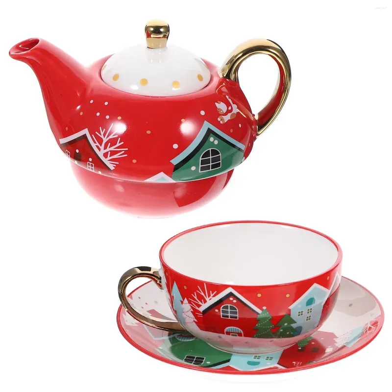 dinnerware sets christmas pot tea set adorable coffee mug ceramic water cup cups cartoon milk gift decor xmas lovely ceramics
