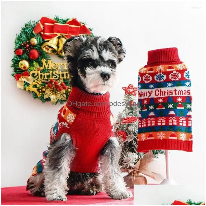 dog apparel pet round neck sweater fluffy soft sweatshirt cotton-padded coat outdoor vest jacket christmas holiday party knitwear