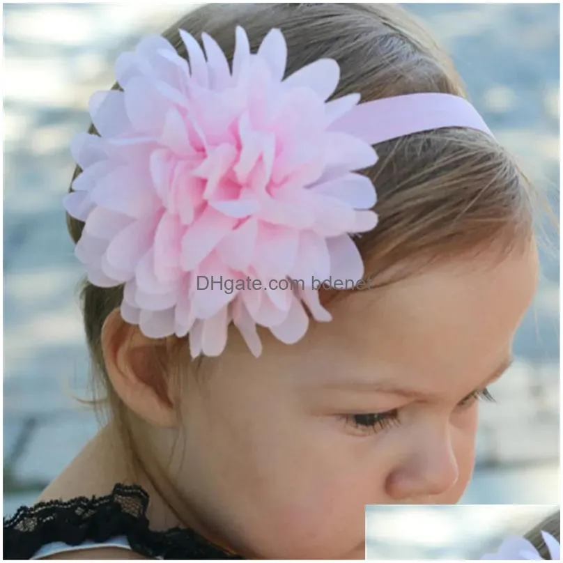 Headband Childrens Creative Hair Band Accessories Chiffon Flower Baby Headband Drop Delivery Hair Products Hair Accessories Tools Dhbej
