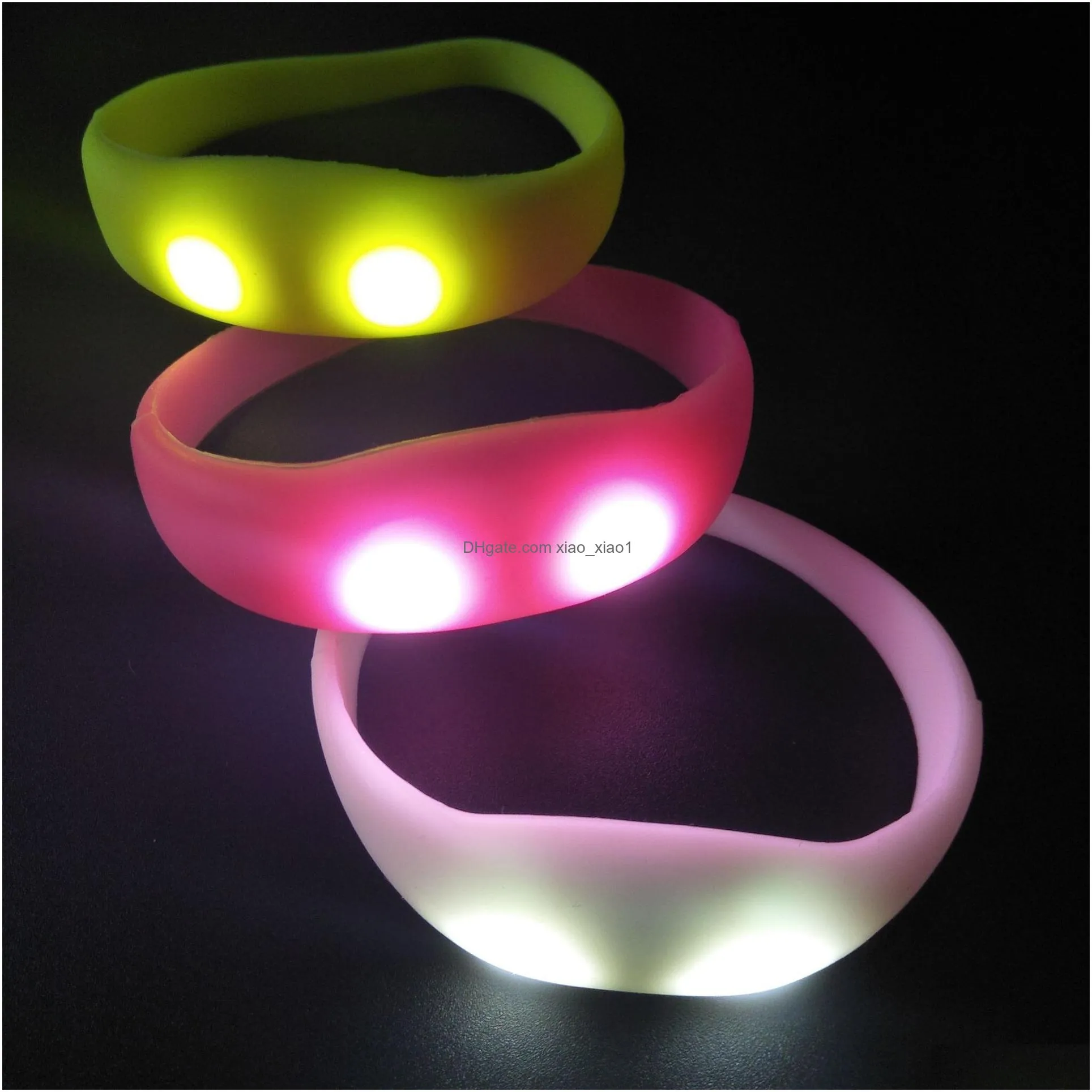 Other Festive & Party Supplies Party Supplies Led Flashing Wristband Wrist Band Vocie Control Bracelets Sound Activated Glow Bracelet Dh8Fx