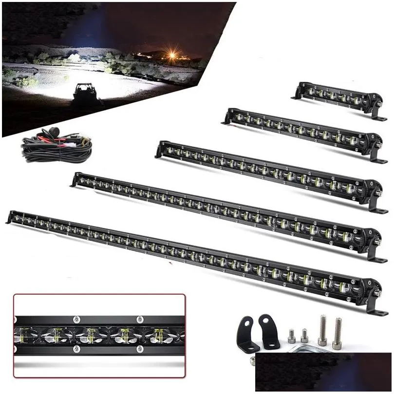 lymoyo 6d slim led light bar 12v 8 14 20 26 32 38 44 50 inch spot flood combo for suv 4x4 off road led work lamp