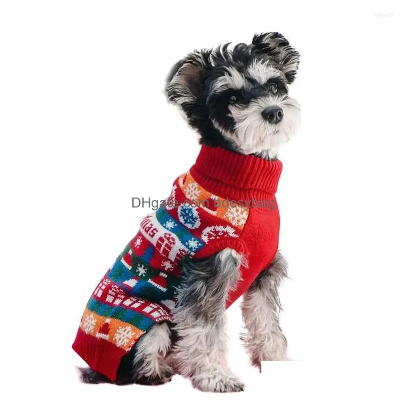 dog apparel pet round neck sweater fluffy soft sweatshirt cotton-padded coat outdoor vest jacket christmas holiday party knitwear