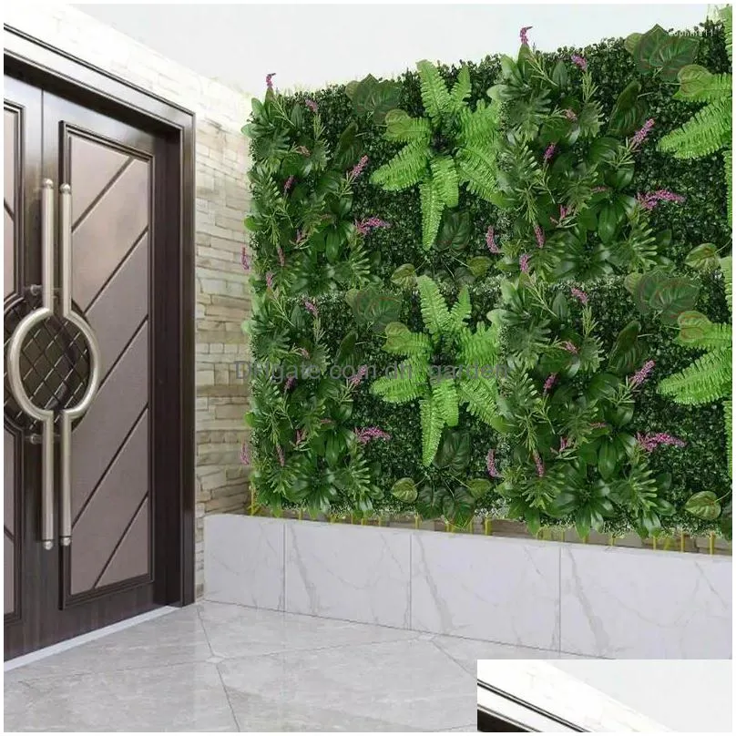 decorative flowers greenery wall backdrop artificial boxwood grass panels topiary hedge plant 15.7x23.6in privacy screen for outdoor