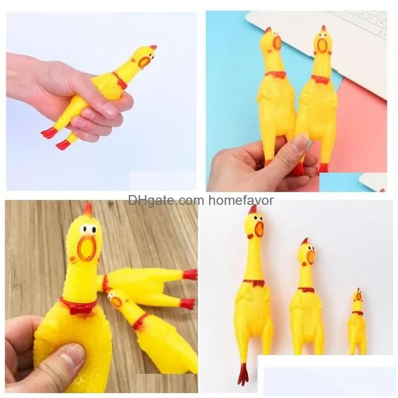 Dog Toys & Chews Dog Toys Chews Screaming Chicken Squeeze Sound Toy Pet Cat Kids Decompression Funny Tool Rubber Squeak Squeaker Puppy Dhqwx