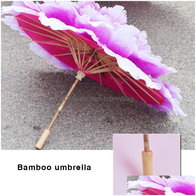 decorative flowers dance props peony umbrella stage performance large evening handflower games opening ceremony