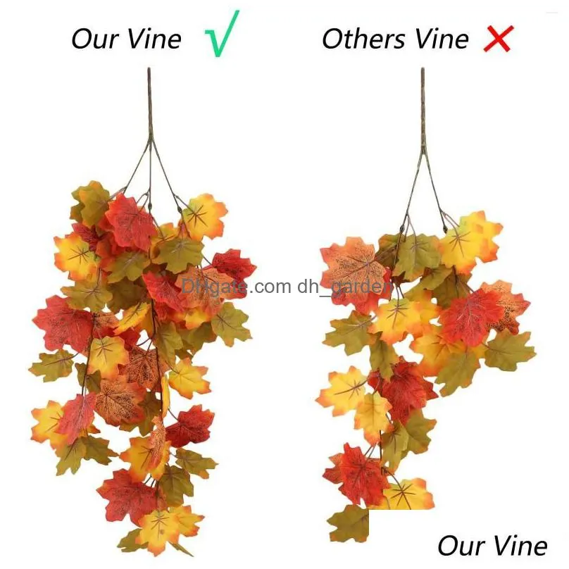 decorative flowers artificial vine red autumn fake garland for christmas halloween thanksgiving holiday fireplace decor