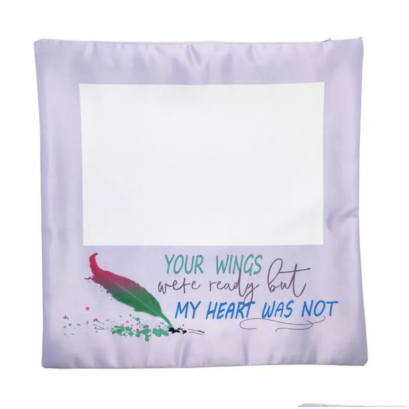 sublimation pillow case blanks polyester 40x40cm pillow cover bed sofa supplies diy cushion with words