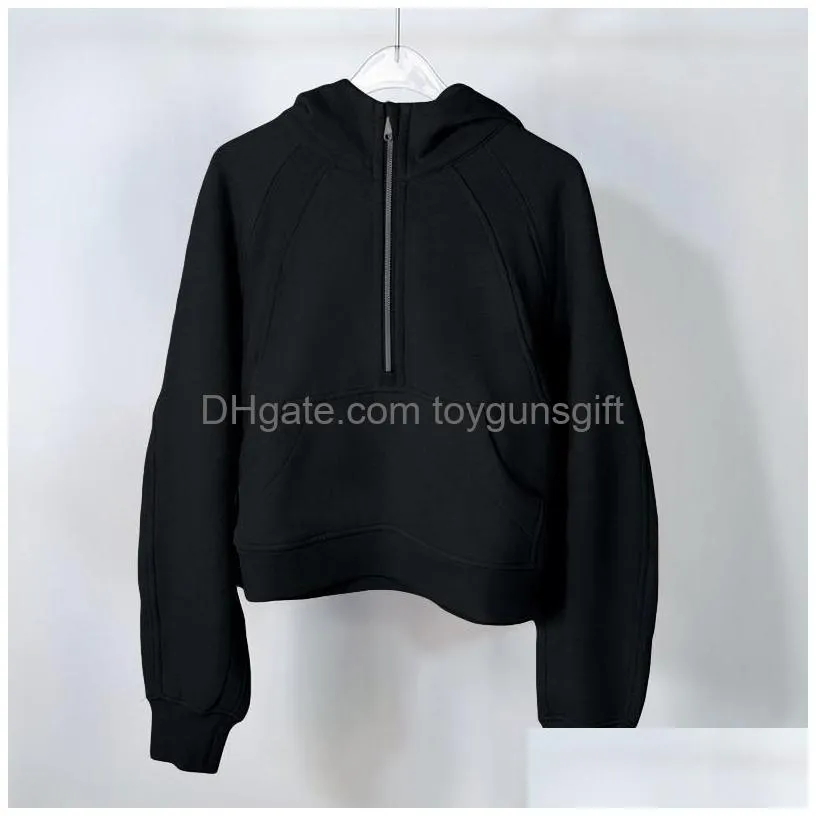 Womens Yoga Sport Half Zip Hoodie Sports And Leisure Gym Workout Clothing Wear Coat Winter Jackets Long Sleeve Top Drop Delivery Dhuqr