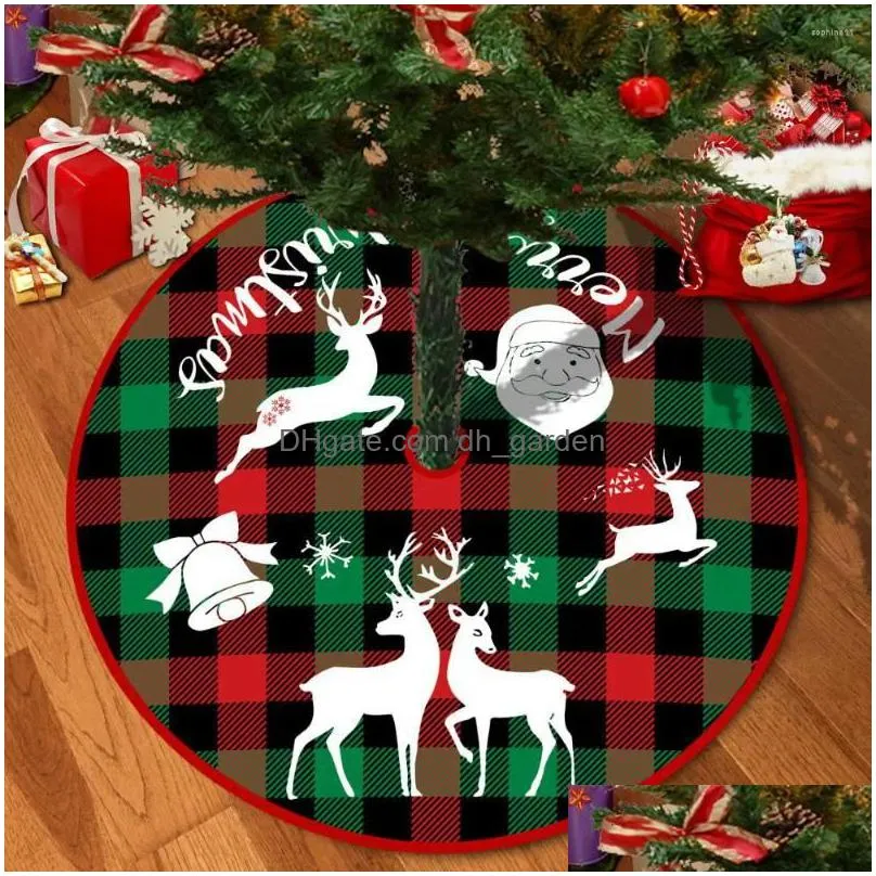 christmas decorations 72/92/122cm tree skirt red foot cover santa claus snowflake carpet base mat