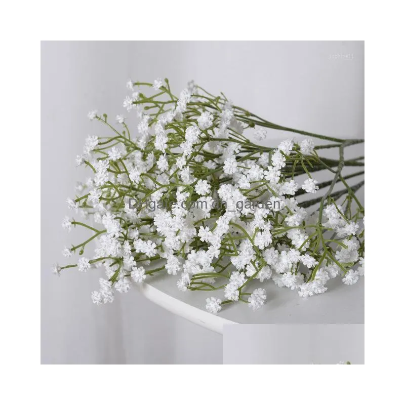 decorative flowers 90heads 52cm babies breath artificial plastic gypsophila diy floral bouquets arrangement for wedding home