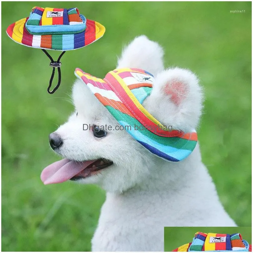 dog apparel round brim pet hat sun mesh with puppy ear holes dachshund/beagle/yorkshire terrier