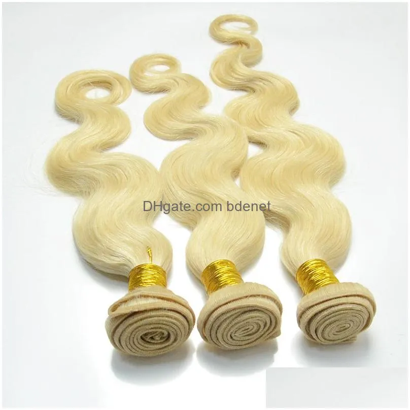 Virgin Hair Weave Elibess 3 Bundles 828 Inch Brazilian Virgin Remy Human Hair Loose Wave Yaki Straight Deep Curly Body Blonde Color 61 Dhnbo