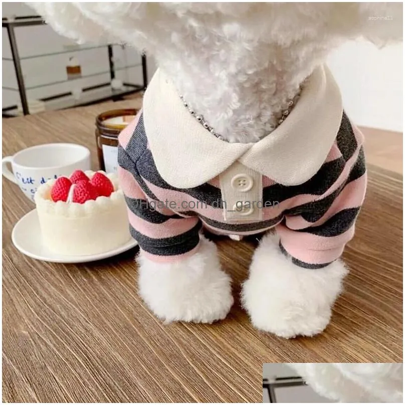 dog apparel summer polo shirt pet cooling clothes striped sweatshirt chihuahua puppy pullover vest for small medium dogs costume