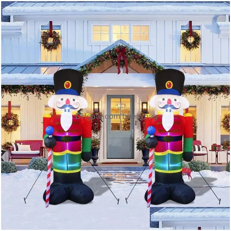 party decoration 8 foot christmas inflatable nutcracker soldier outdoor decorations light up santa claus