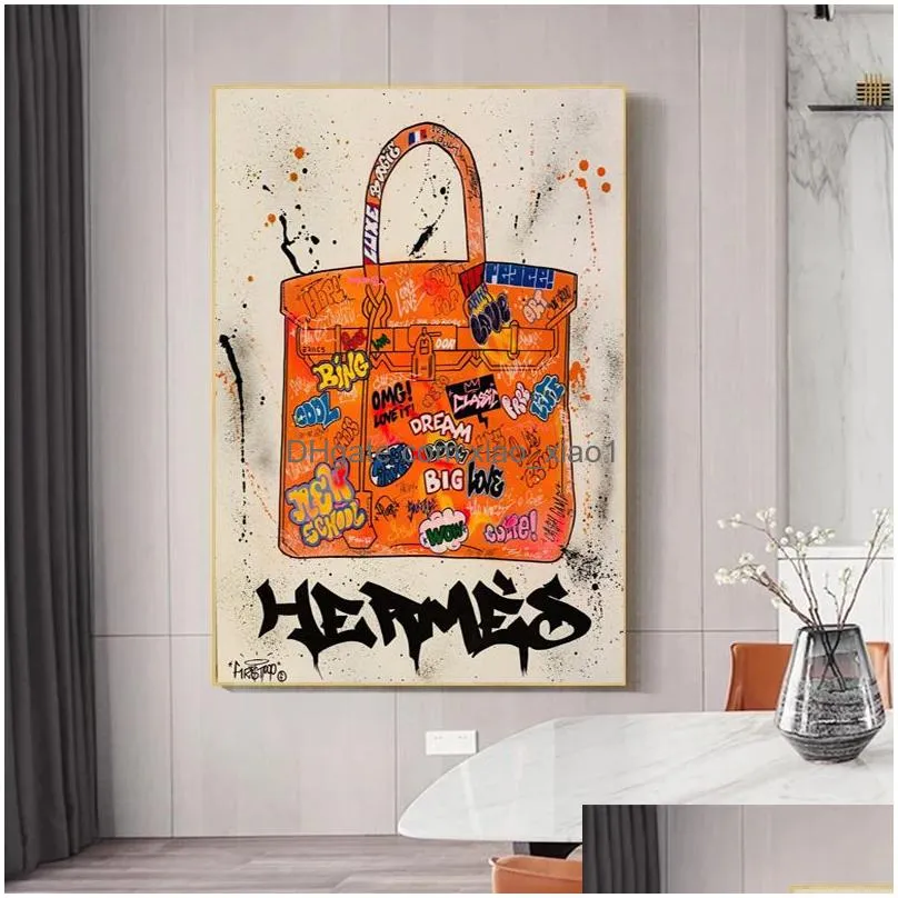 Paintings Modern Iti Bag Painting Minimalist Decor Cuadros Posters Prints House Room Decoration Pictures Po Printing Drop Drop Deliver Dhp1F