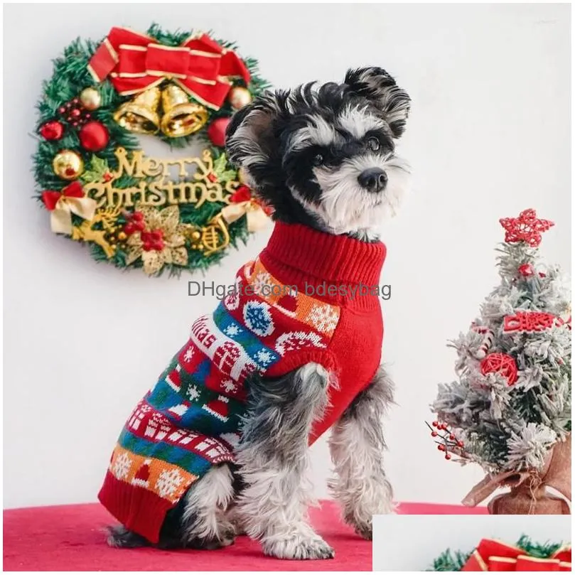 dog apparel pet round neck sweater fluffy soft sweatshirt cotton-padded coat outdoor vest jacket christmas holiday party knitwear